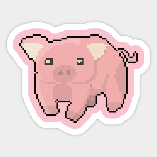 Pixelated Pals Pig Sticker by Pixel.id